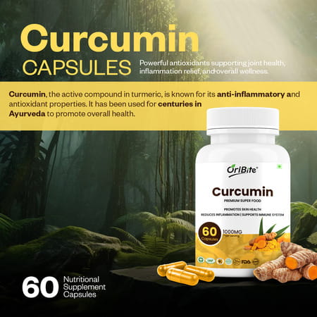 Oribite Curcumin Turmeric Capsules For Joint & Immunity 60 Capsules