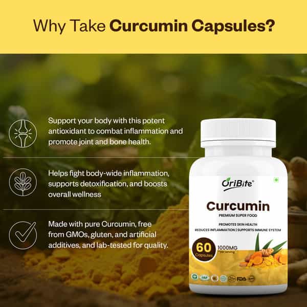 Oribite Curcumin Turmeric Capsules For Joint & Immunity 60 Capsules