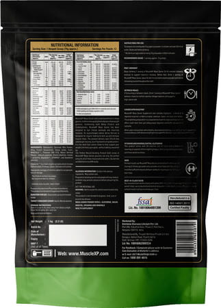 Musclexp Mass Gainer Belgium Chocolate 1kg Pouch (2.2 Lb) (Pack Of 3)
