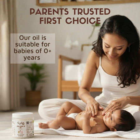 Coco Crush Cold Pressed Virgin Coconut Oil For Baby Hair & Skin Massage - Jar 200ml