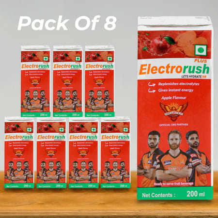 Electrorush Plus Apple Health Drink Tetrapack Pack Of 8 (200 Ml)