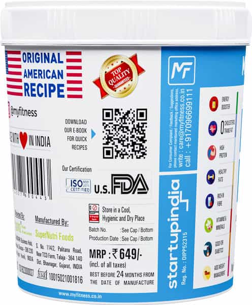 Myfitness Peanut Butter Natural Crunchy 1250G Jar