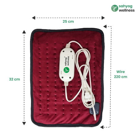 Sahyog Wellness Velvet Orthopaedic Pain Reliever Electric Heating Pad Regular (Red)