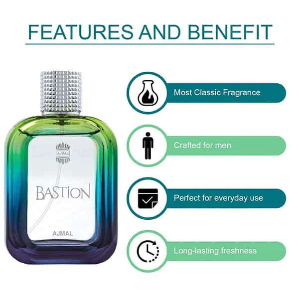 Ajmal Shiro Eau De Parfum 90Ml Perfume For Men And Bastion Eau De Parfum 100Ml Perfume For Men