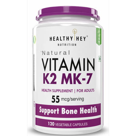 Healthyhey Nutrition Vitamin K2-Mk7 Support Bone Health 120 Veg. Capsules