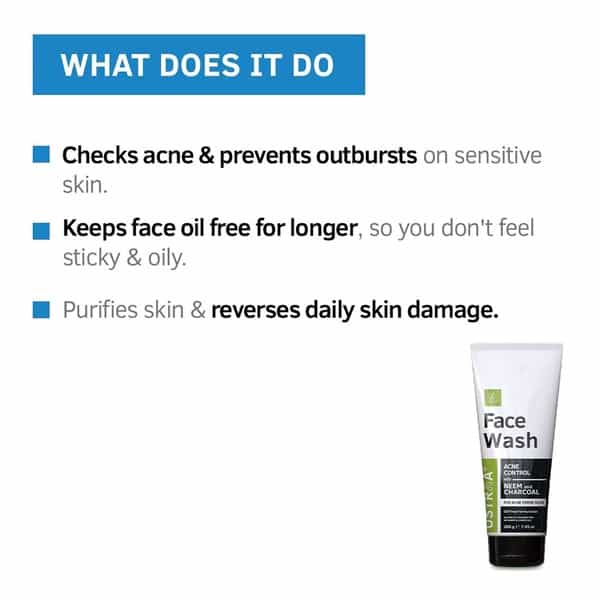 Ustraa Face Wash - Neem & Charcoal - 200 Gm