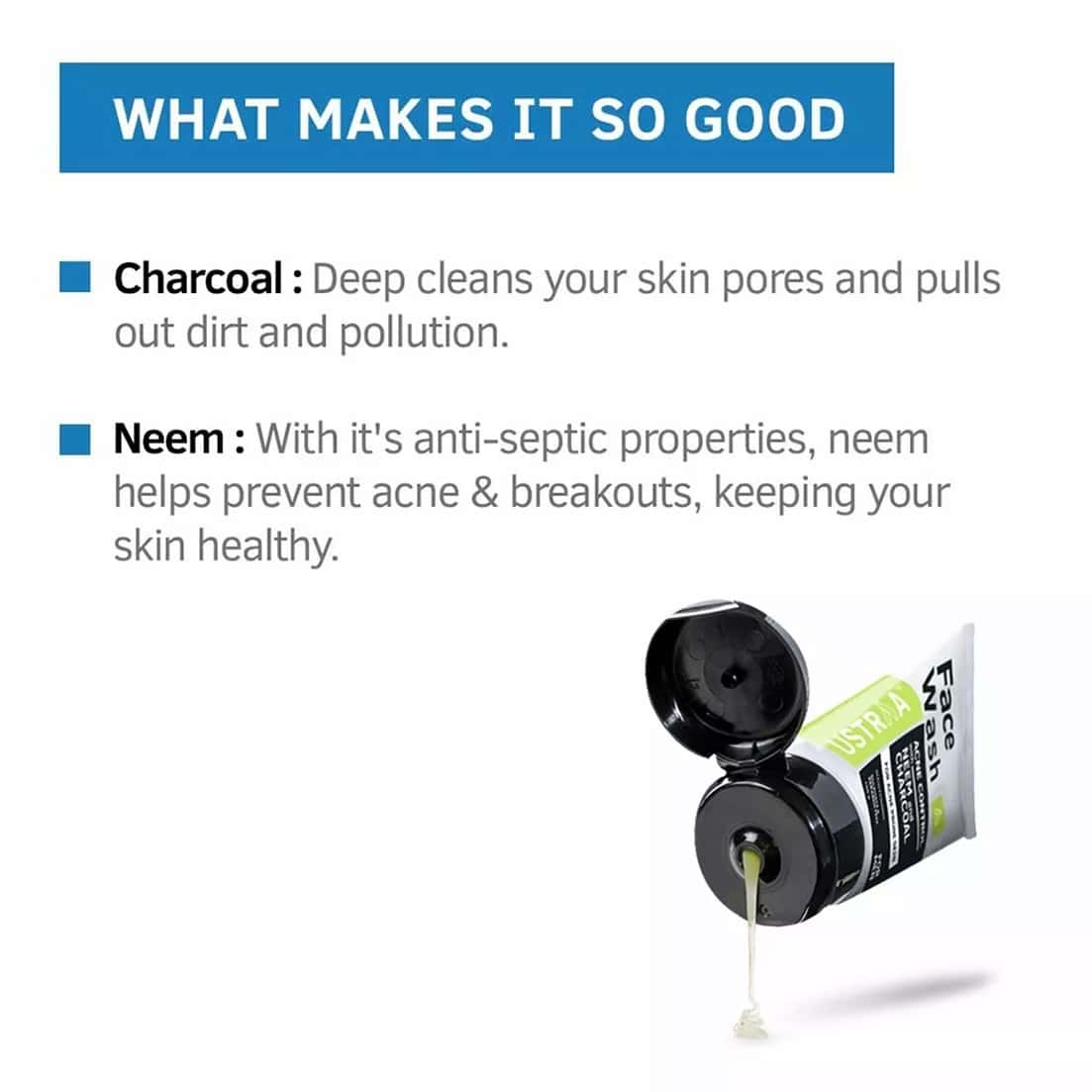 Buy USTRAA FACE WASH NEEM & CHARCOAL 200 GM Online & Get Upto 60