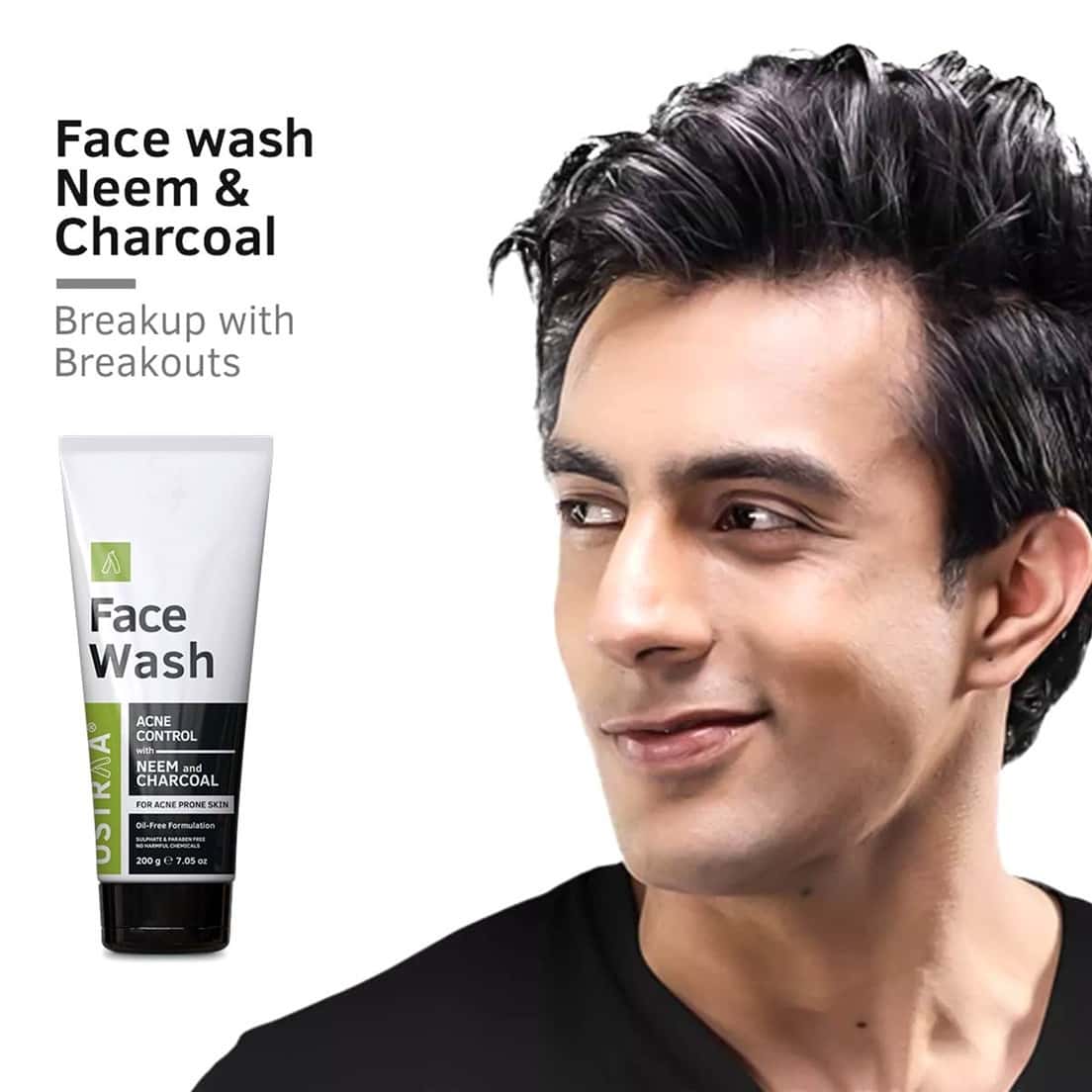 Buy USTRAA FACE WASH NEEM & CHARCOAL 200 GM Online & Get Upto 60