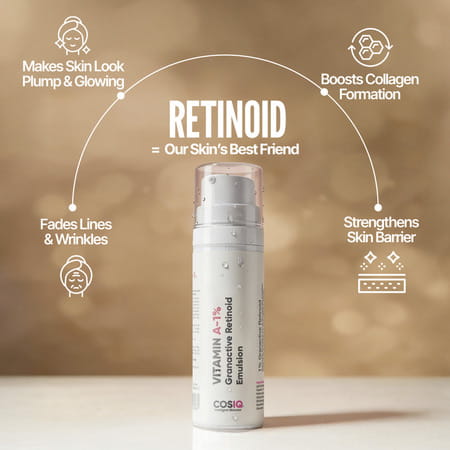 Cos-Iq A-1% Granactive Retinoid Emulsion 30Ml | Vit-A Anti Ageing Night Cream Serum For Wrinkles
