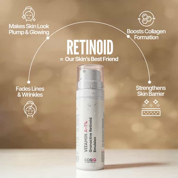 Cos-Iq A-1% Granactive Retinoid Emulsion 30Ml | Vit-A Anti Ageing Night Cream Serum For Wrinkles