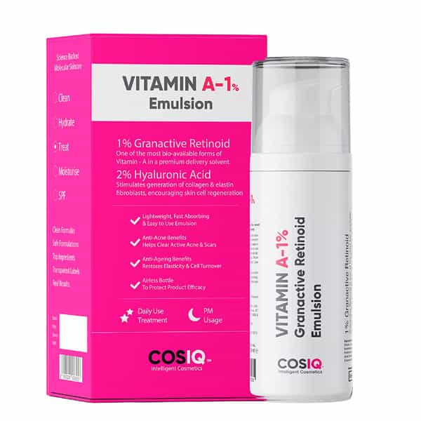 Cos-Iq A-1% Granactive Retinoid Emulsion 30Ml | Vit-A Anti Ageing Night Cream Serum For Wrinkles