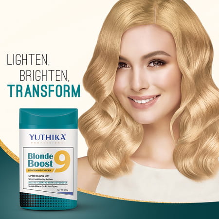 Yuthika Professional Blonder Powder For Hair 500G | Blonde Boost Hair Lightning | Upto 9 Levels Lift