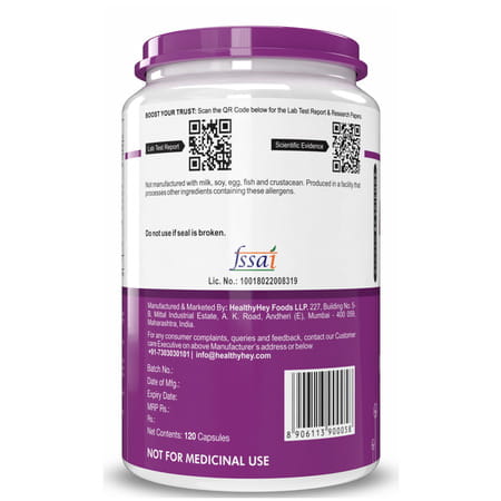 Healthyhey Nutrition Magnesium Citrate - 120 Vegetable Capsules