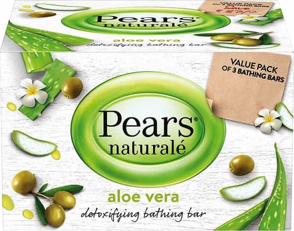 Pears Natural Aloe Vera Detoxifying Soap Bar - 125 G (Pack Of 3)
