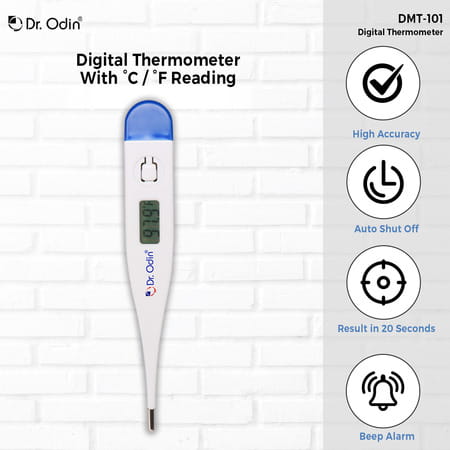Dr. Odin Dmt101 Digital Medical Thermometer Fda Approved Quick 40 Second Reading Pack Of 3