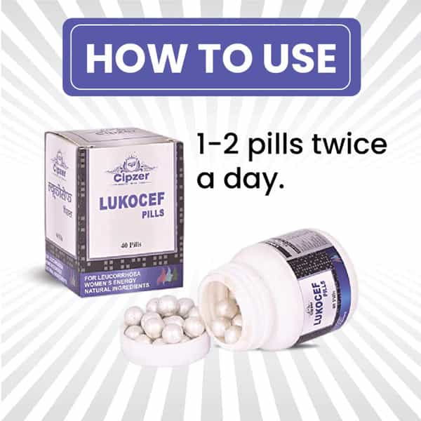 Cipzer Lukocef Pills | Natural Relief For Infections| Pain & Discharge In Females | 40 Pills
