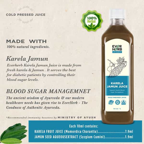 Accu-Chek Active | 50 Test Strips | With Everherb Karela Jamun Juice - 1L