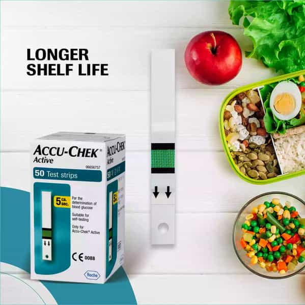 Accu-Chek Active | 50 Test Strips | With Everherb Karela Jamun Juice - 1L