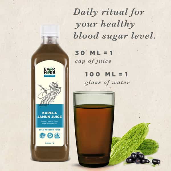 Accu-Chek Active | 50 Test Strips | With Everherb Karela Jamun Juice - 1L