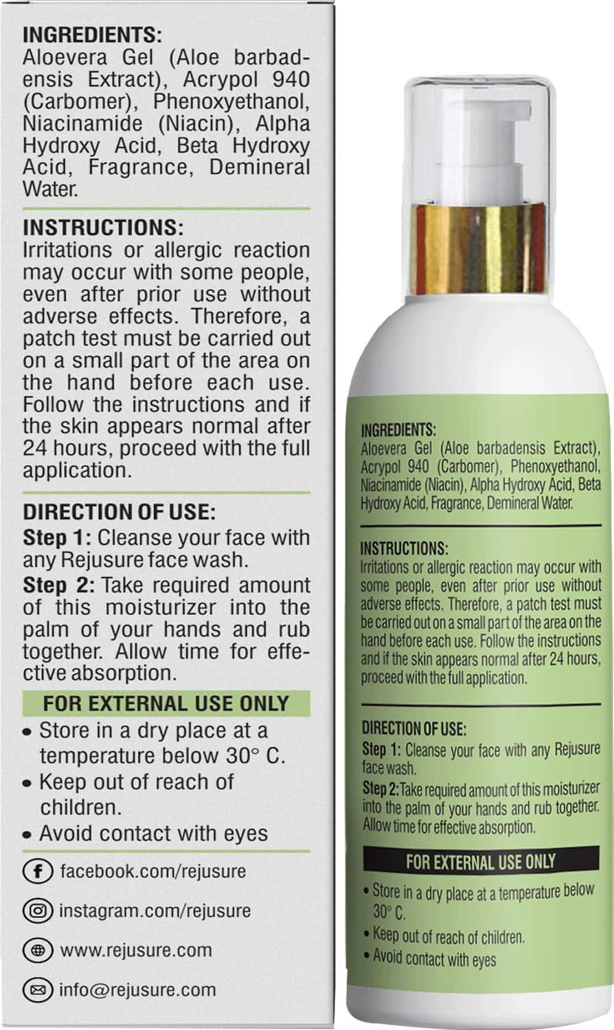 Buy REJUSURE AHA 0.5 + BHA 0.5 FACIAL MOISTURIZER 50ML Online & Get Upto 60 OFF at PharmEasy