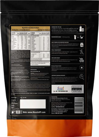 Musclexp Beginner'S With Whey Protein And Digestive Enzymes Double Chocolate 1kg Pouch (2.2 Lb)