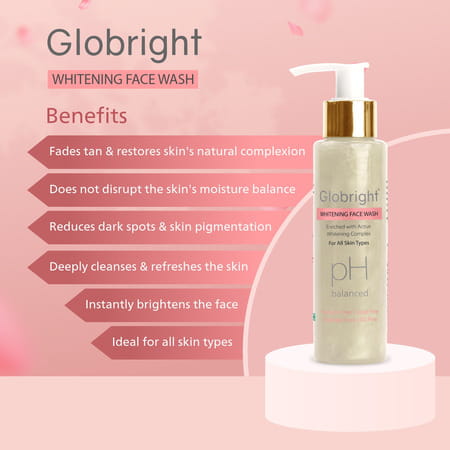 Globright Whitening Face Wash 100 Ml | Berberry & Green Tea | Paraben Free (Pack Of 1)