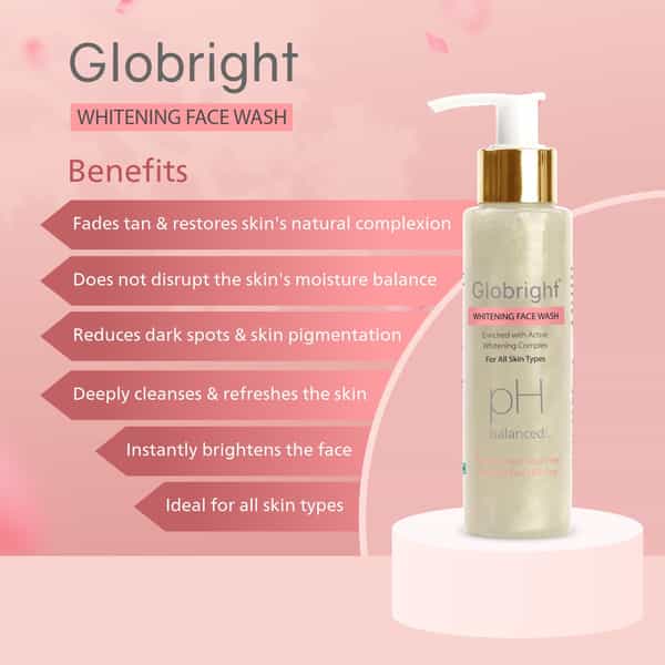 Globright Whitening Face Wash 100 Ml | Berberry & Green Tea | Paraben Free (Pack Of 1)