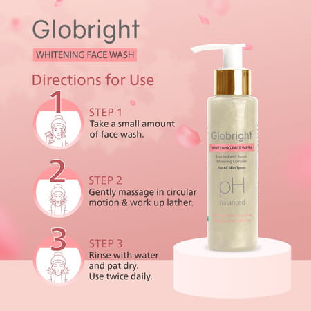 Globright Whitening Face Wash 100 Ml | Berberry & Green Tea | Paraben Free (Pack Of 1)