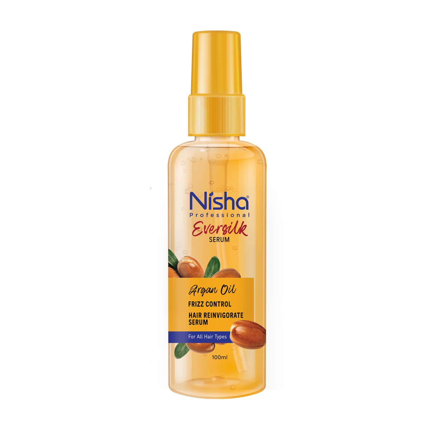 Nisha Hair Serum 100ml - Eversilk Argan Oil For Rough & Unmanageable Hair - Professional