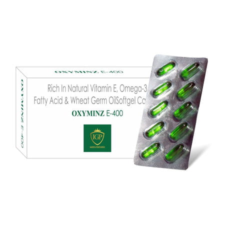 Oxyminz-E 400 Vitamin E & Omega 3 Capsule For Skin And Hair Health (60 Capsules)