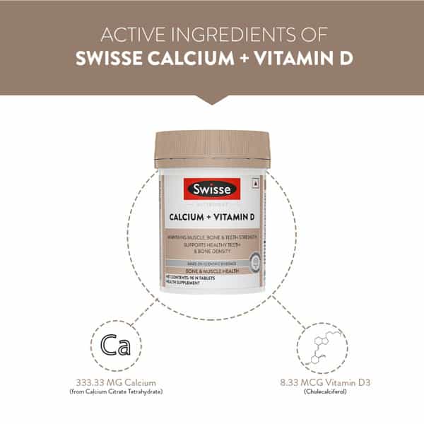 Swisse Ultiboost Calcium + Vitamin D Tablet 90 No's