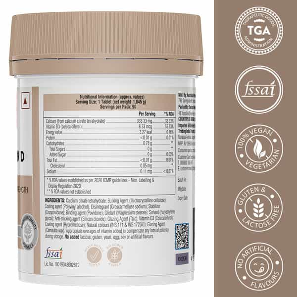 Swisse Ultiboost Calcium + Vitamin D Tablet 90 No's