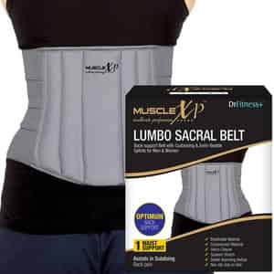 Musclexp Drfitness+ Lumbo Sacral Belt Back Support Belt With & Semi-flexible Splints Small Size
