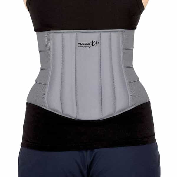 Musclexp Drfitness+ Lumbo Sacral Belt Back Support Belt With & Semi-Flexible Splints Small Size