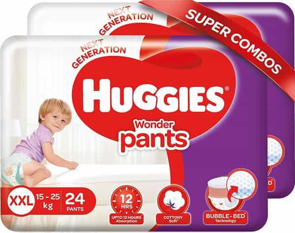 Huggies Wonder Pants Double Extra Large Size Diapers Combo Pack Of 2 24 Counts Per Pack (48 Count)