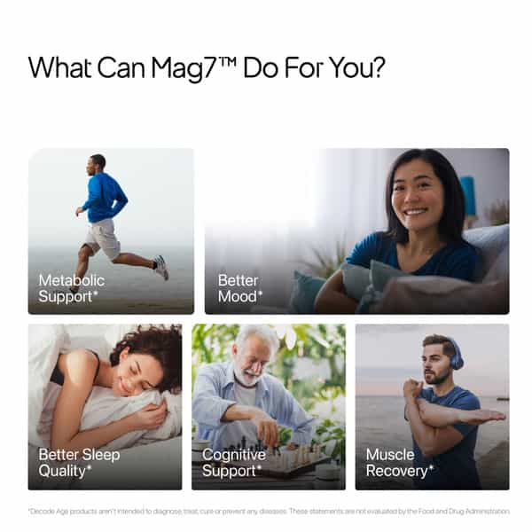 Decode Age Mag7 Supplement | Supports Mood | Bone And Muscle Health | Metabolism | Veg - 60N