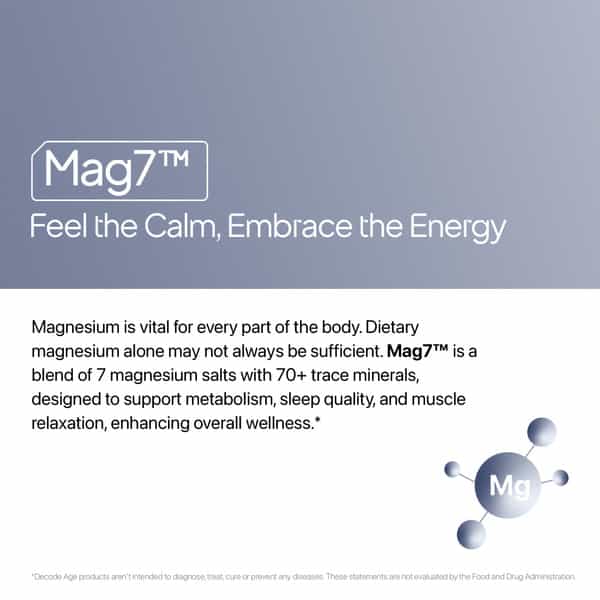 Decode Age Mag7 Supplement | Supports Mood | Bone And Muscle Health | Metabolism | Veg - 60N