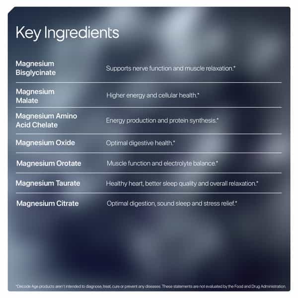 Decode Age Mag7 Supplement | Supports Mood | Bone And Muscle Health | Metabolism | Veg - 60N
