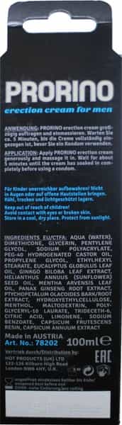 Ero Prorino Black Line Virility Cream For Men Tube Of 100 Ml