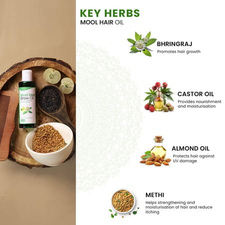 Mool Hair Grow Oil For Hair Fall Control And Hair Growth And Thickness For Men & Women (100 Ml)