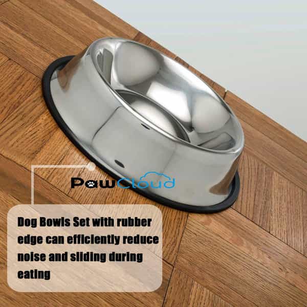 Pawcloud Petwag Stainless Steel Dog Bowl Anti Skid Dog Feeding Bowl - Medium & Large Dog Breed Large