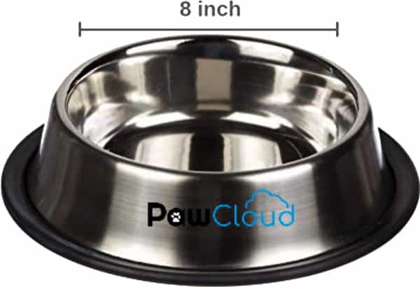 Pawcloud Petwag Stainless Steel Dog Bowl Anti Skid Dog Feeding Bowl - Medium & Large Dog Breed Large