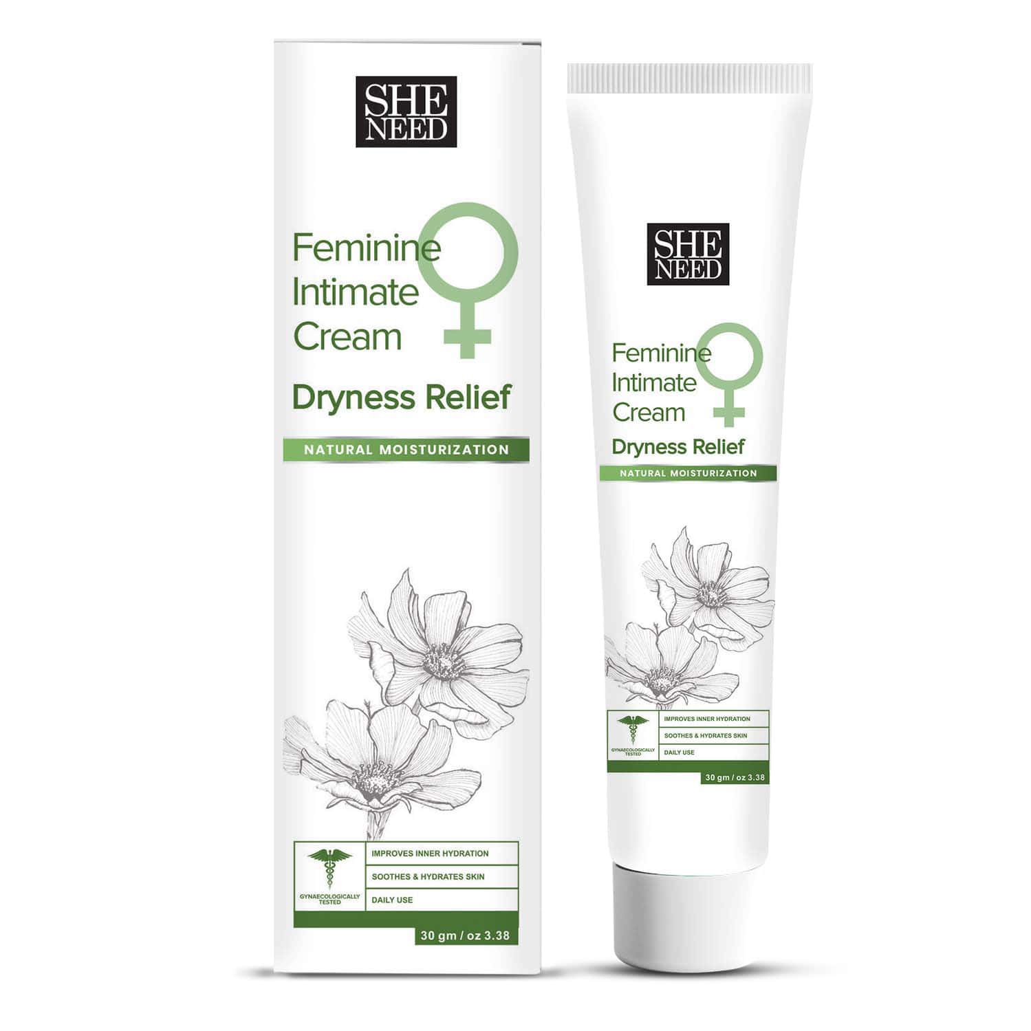 Sheneed Feminine Intimate Cream Dryness Relief 30glong-lasting Moisturizing Lubricant|gynac Approved