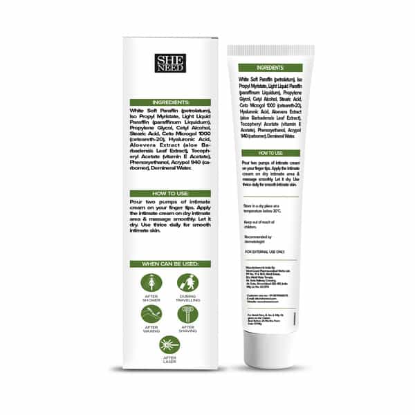 Sheneed Feminine Intimate Cream Dryness Relief 30Glong-Lasting Moisturizing Lubricant|Gynac Approved
