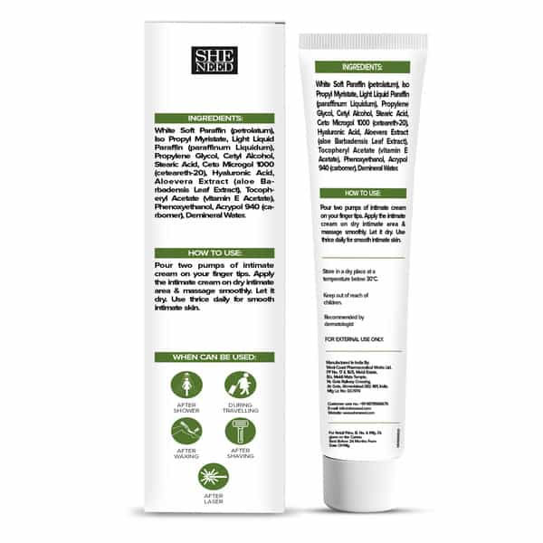 Sheneed Feminine Intimate Cream Dryness Relief 30Glong-Lasting Moisturizing Lubricant|Gynac Approved