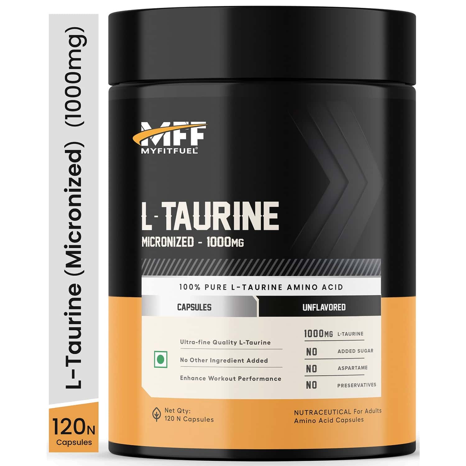 Myfitfuel L-taurine (1000mg) 120 Capsules| Amino Acid