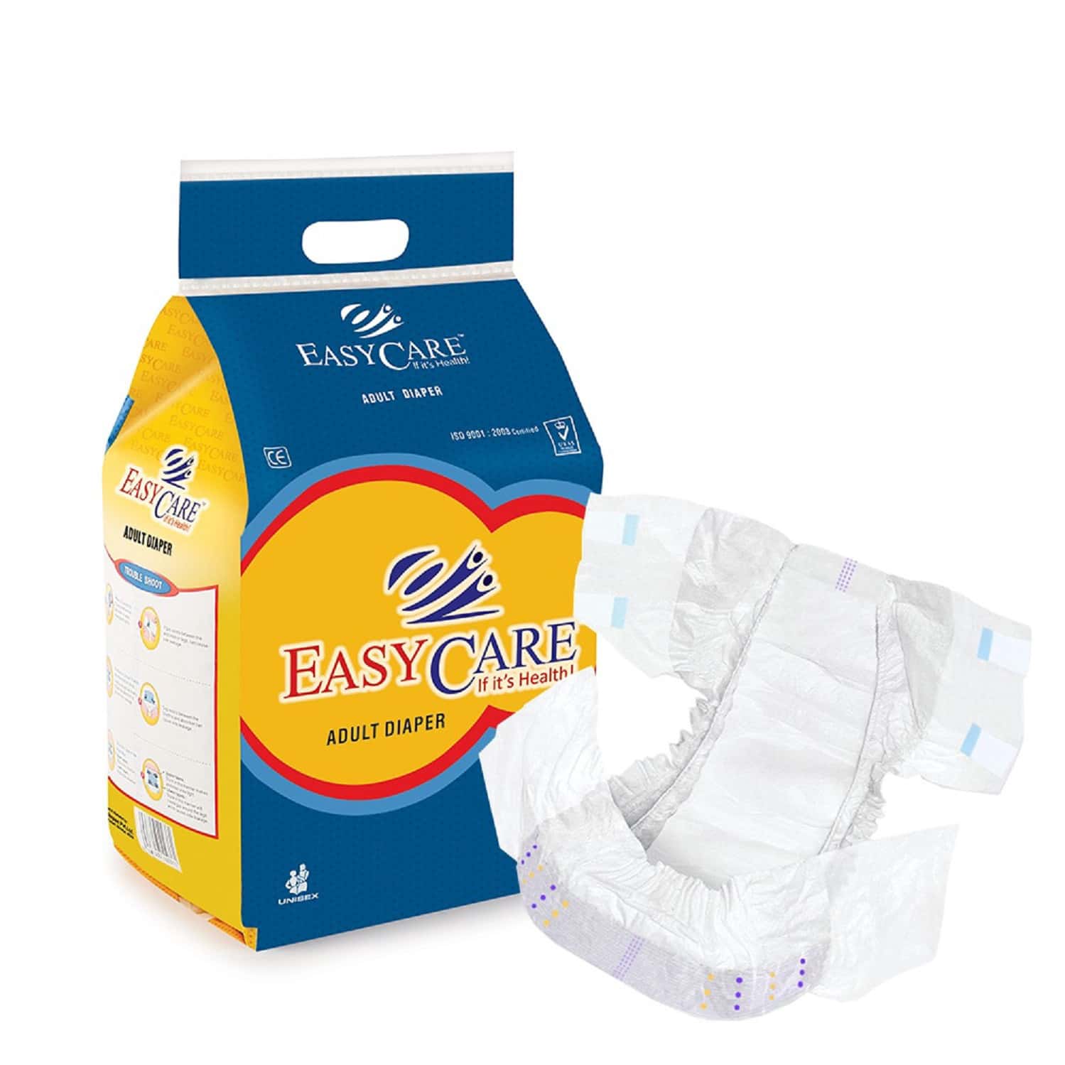 Easycare Adult Diaper - Pack Of 10 Soft & Comfort With Double Leakage Perrier (76 X 112 Cm) Size-M