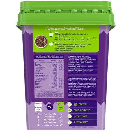 Alpino High Protein Super Oats Chocolate Jar 2.5 Kg