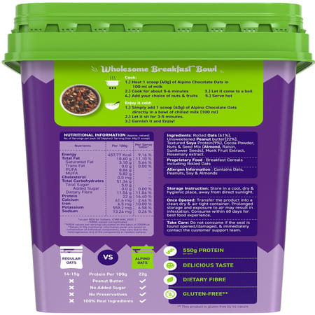 Alpino High Protein Super Oats Chocolate Jar 2.5 Kg