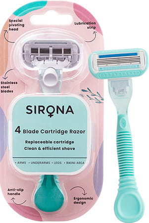 Sirona 4 Blade Body Razor With Replaceable Head - 1 Razor